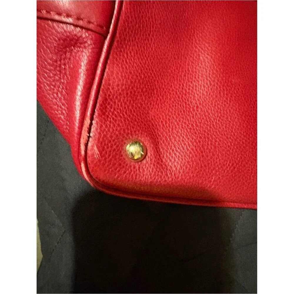 Michael Kors Red Leather Shoulder NEVER USED Flaws 👀@All Pics